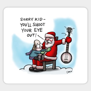 Santa and His Banjo Sticker